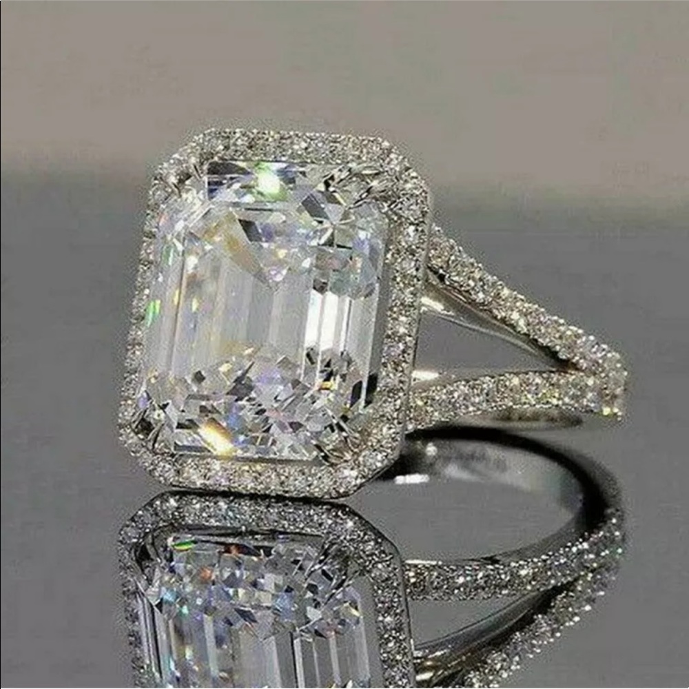 Sterling Silver Diamond Cubic Zirconia Ring